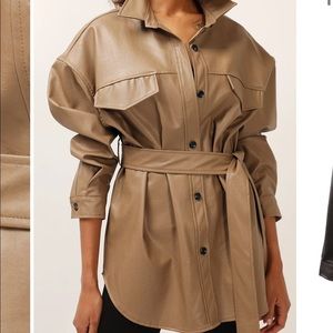 Rayna Belted Pleather Shirt from Storets